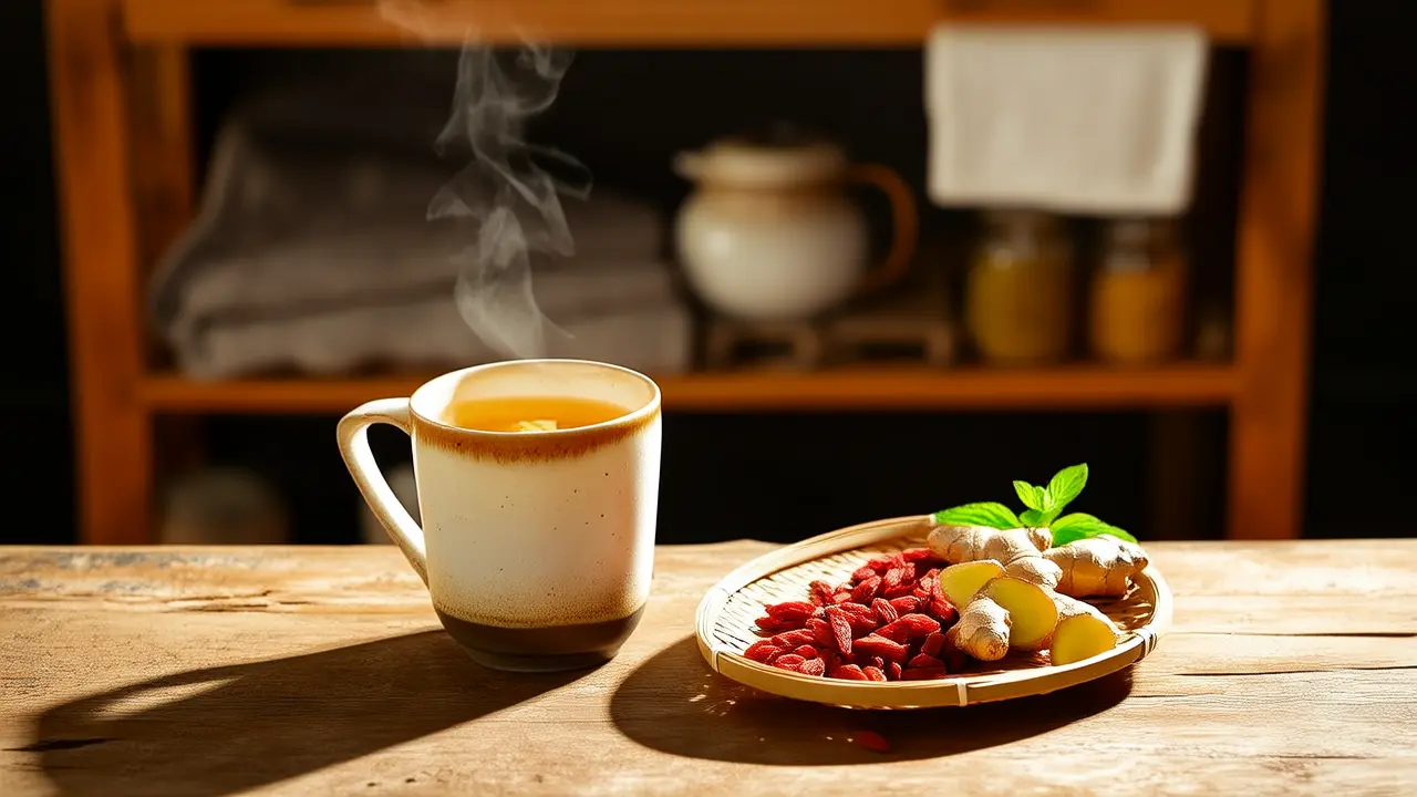 5 Soothing Chinese Herbal Therapy Blends for Daily Wellness: A Simple Ginger and Goji Berry Tea