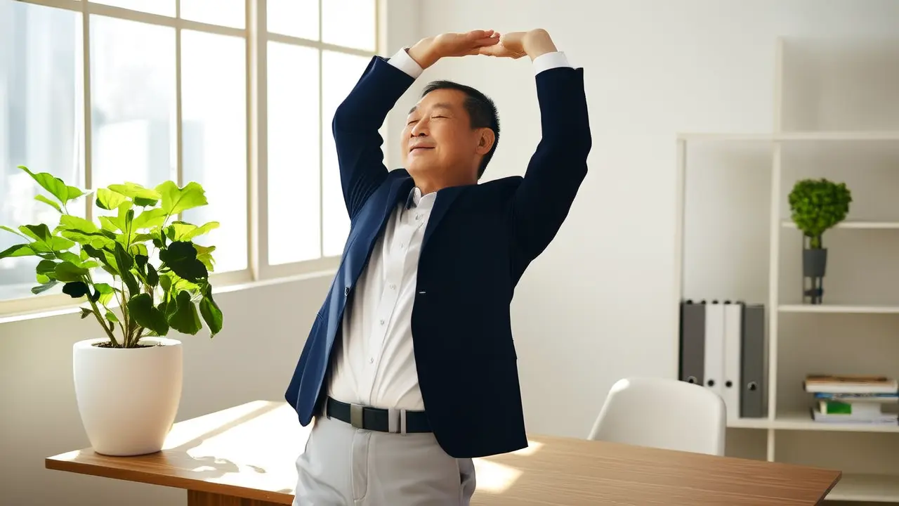 Ejercicios sencillos de Qigong durante pausas laborales: relajación suave del cuerpo y mente, alivio de la ansiedad y tensión