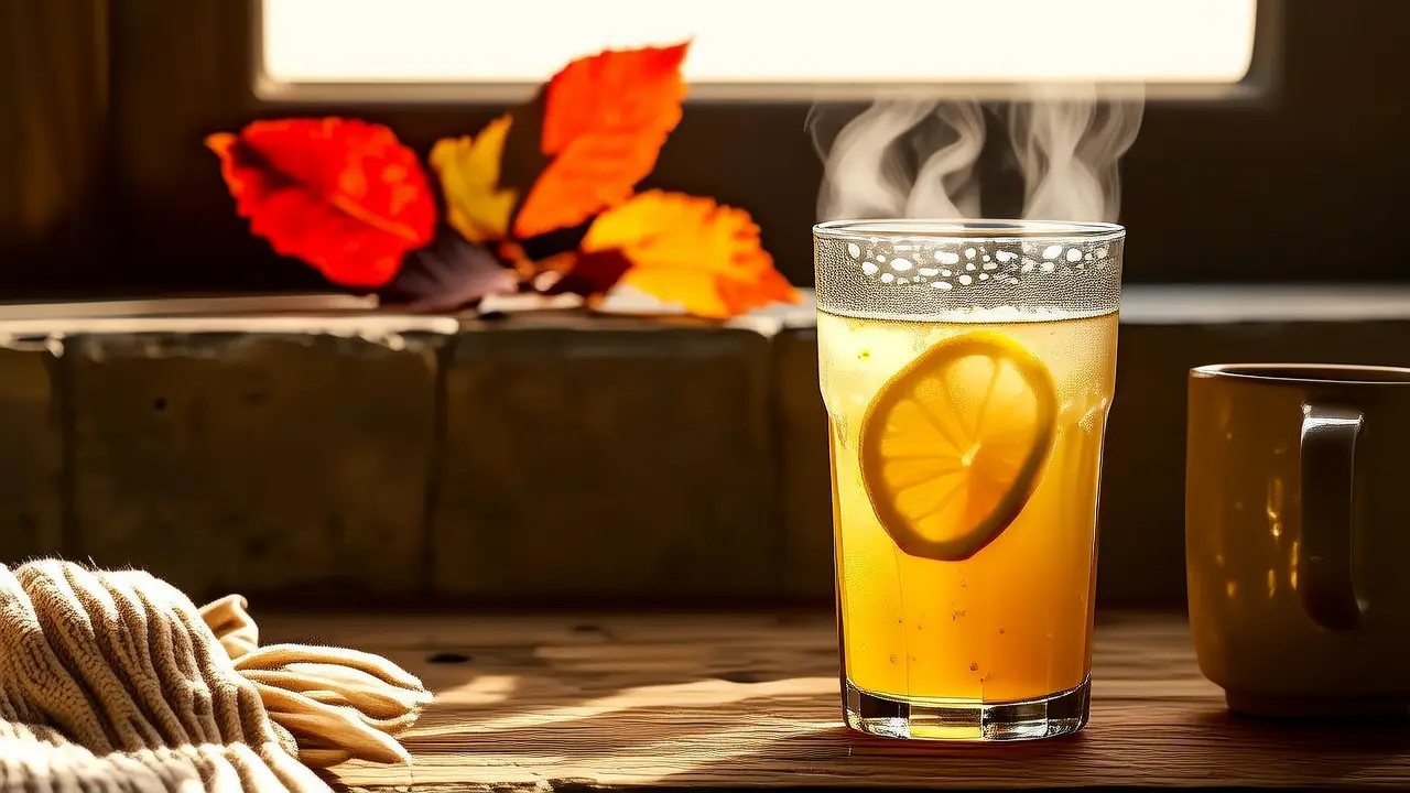 Herbstliche sanfte Gesundheitspflege: Ein Glas warmes Getränk beim Aufwachen hilft deinem Körper, sich natürlich zu verwandeln. - Artikel