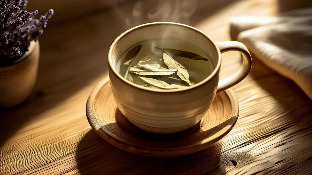 A cup of warm water with mugwort in the morning, a traditional Chinese habit helps you gently release natural stress. - Daily Wellness Habits