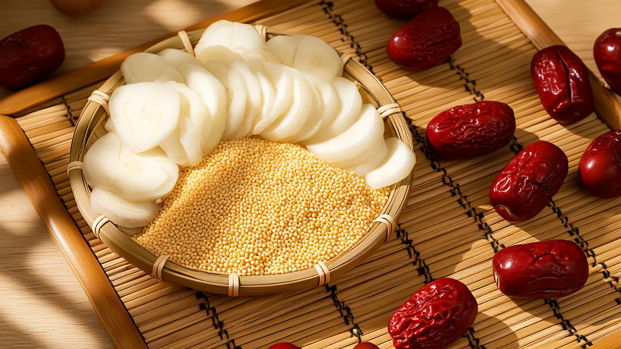 Eastern Nourishing Ingredients: A Bowl of Gentle Health-Promoting Millet and Chinese Yam Porridge