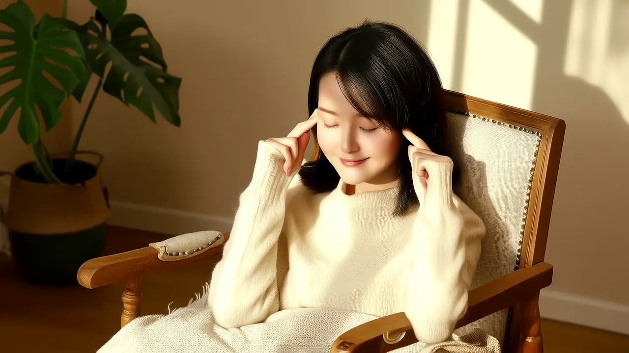 Relieve tension headaches: gentle pressure on acupoints to ease discomfort