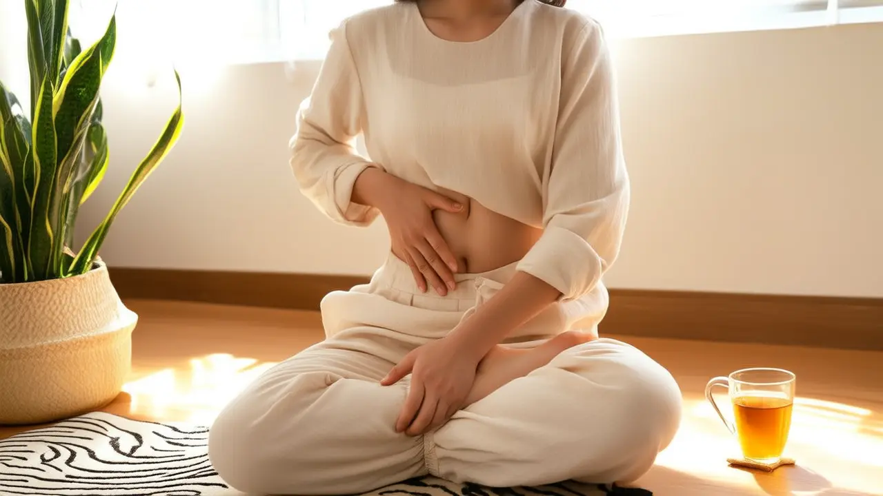 Home-based gastrointestinal adjustment: Press the Zhongwan and Zusanli acupoints with fingers to promote digestion and prevent food stagnation. - Acupressure Meridians