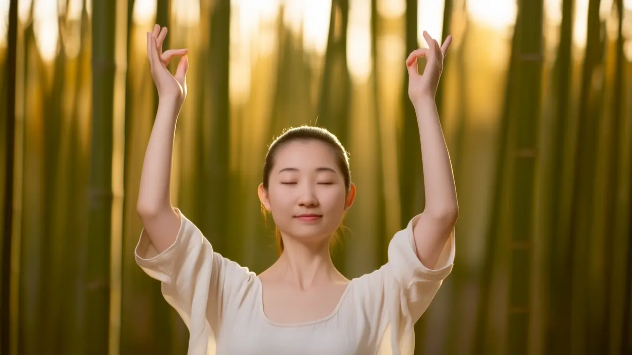 5 minuti al giorno di energia qigong: un semplice sollevamento delle mani rende il corpo flessibile e rilassato
