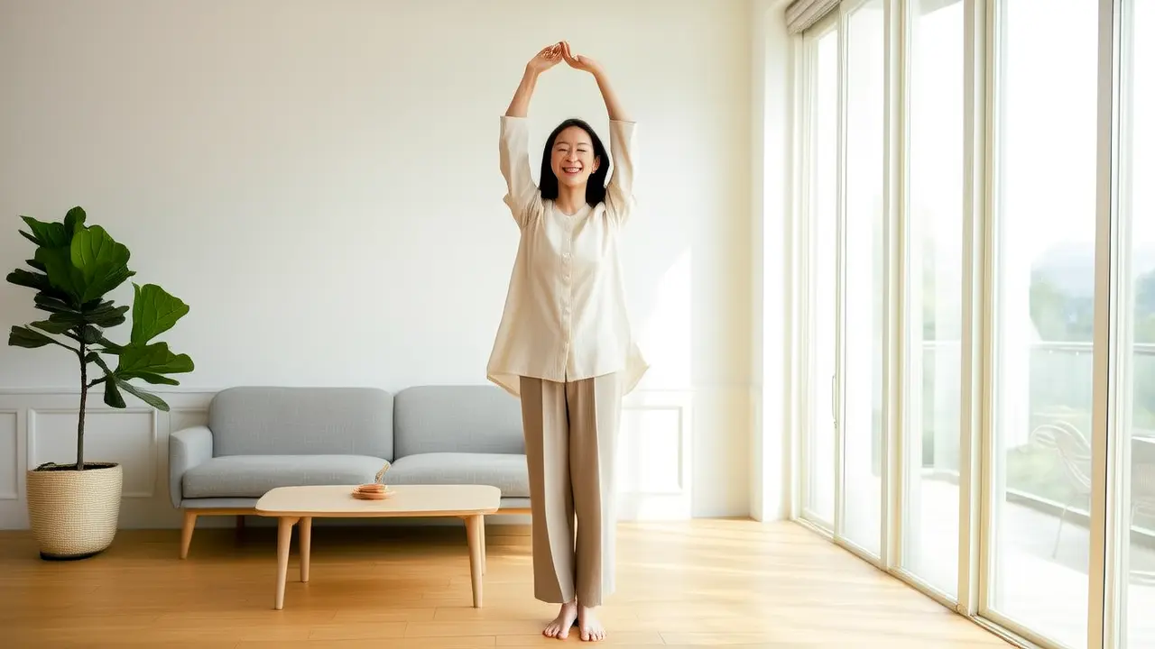 Esercizio di Qigong semplice di 10 minuti al giorno: una tecnica "Mani che sollevano il cielo", per alleviare la rigidità e migliorare il comfort quotidiano. - Articoli