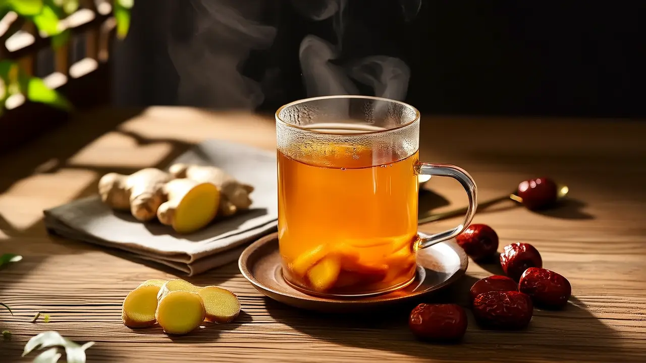 Daily Yang-Nourishing Food List: A cup of ginger and jujube tea, gently nourishing to warm up the body. - Herbal &amp; Food Therapy