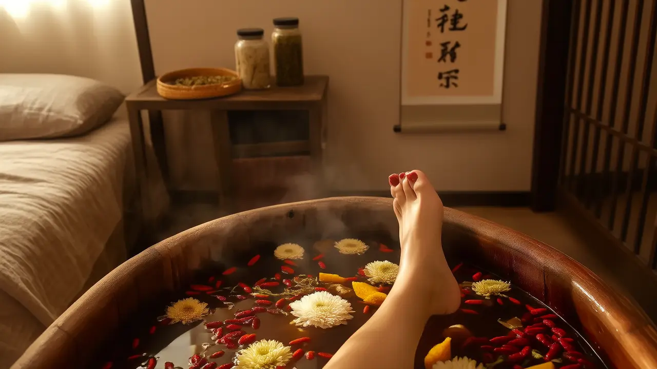 Soak your feet before bed and drink warm tea; traditional Chinese sleep hygiene helps you relax all night long. - Daily Wellness Habits