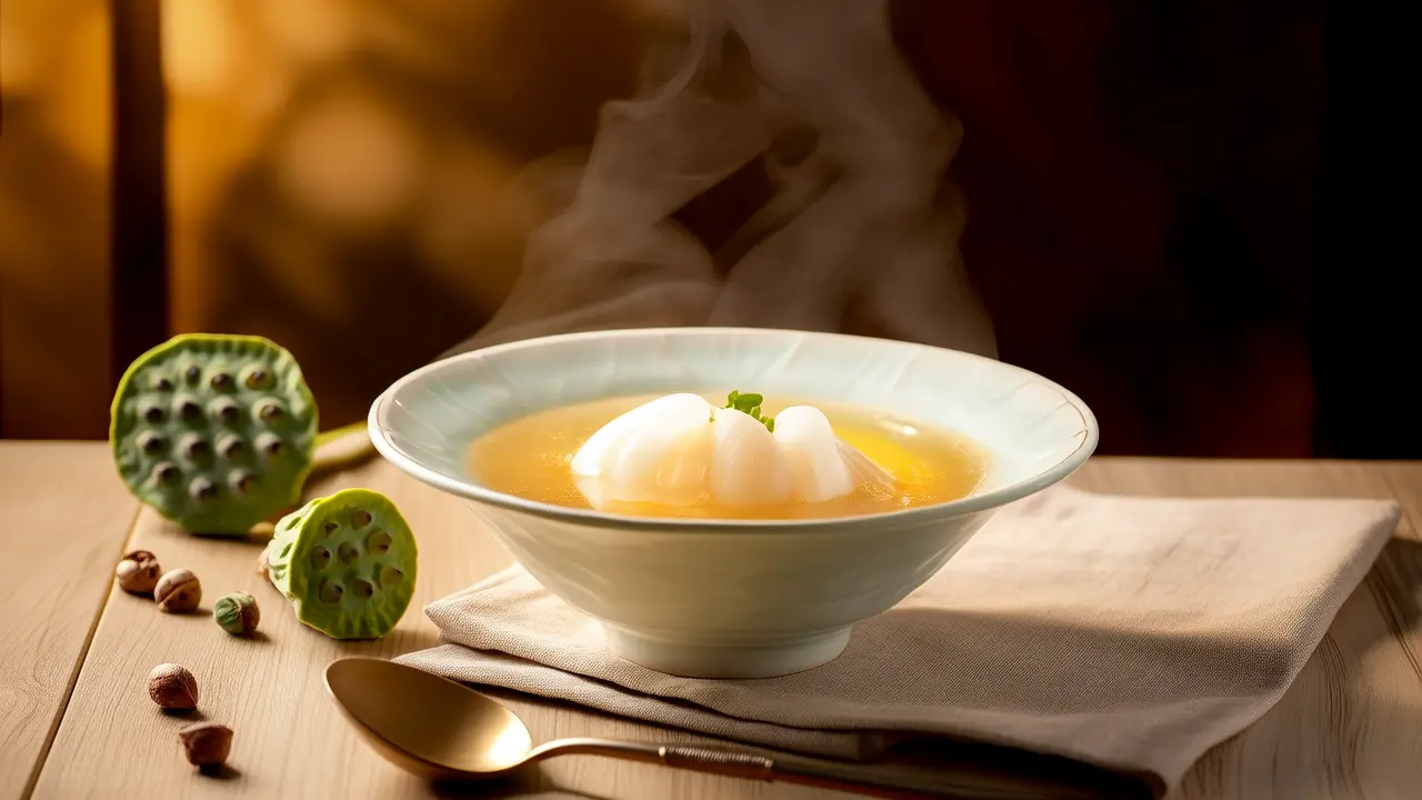 A bowl of lotus seed soup before bed: gently nourishing, helping you sleep and calm your mind effortlessly. - Herbal &amp; Food Therapy